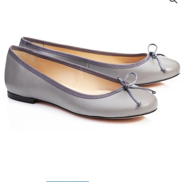 French Sole Lola Grey Leather Ballet Flats - like new - Picture 1 of 9